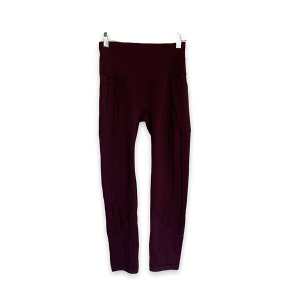 Lululemon Cassis Berry Wine Leggings Crops Size 4 - Picture 1 of 7